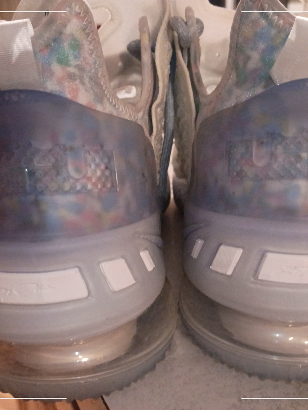 Nike LeBron 18 White,Blue,Clear& Multi Colored Basketball 🏀 Shoes - Picture 15 of 16